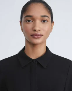 Finesse Crepe Belted Shirtdress