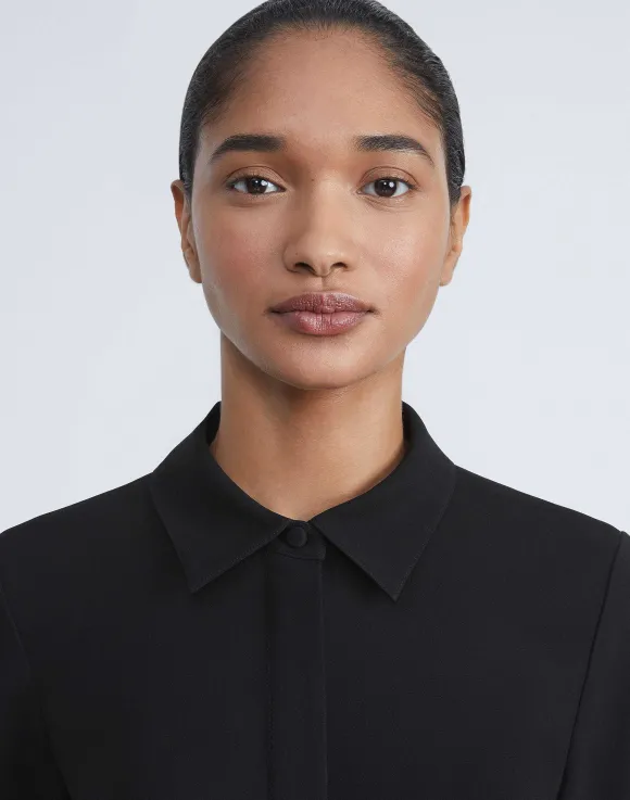 Finesse Crepe Belted Shirtdress