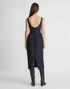 Flora Bloom Cloqu Jacquard Cotton-Silk Midi Dress
