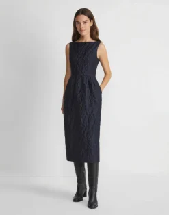 Flora Bloom Cloqu Jacquard Cotton-Silk Midi Dress
