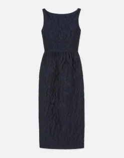 Flora Bloom Cloqu Jacquard Cotton-Silk Midi Dress