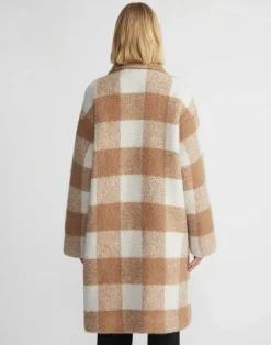 Gingham Alpaca-Wool Boucl Double Face Oversized Coat