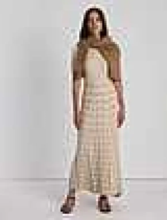 Gingham Responsible Matte Crepe Knit Asymmetric Skirt