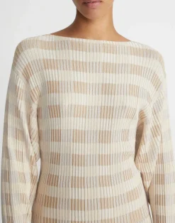 Gingham Responsible Matte Crepe Blouson Sweater
