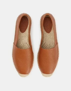 Grained Calfskin Leather Slip-On Espadrille