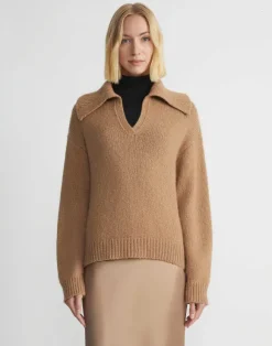 Hair Chainette Collared Sweater