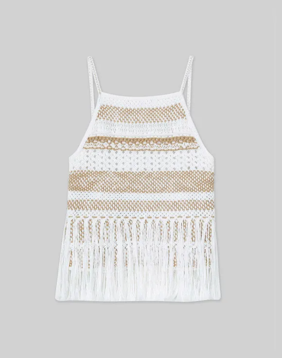 Hand Macram Organic Cotton Tank