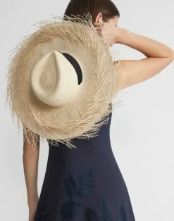 Handwoven Straw Fringed Hat