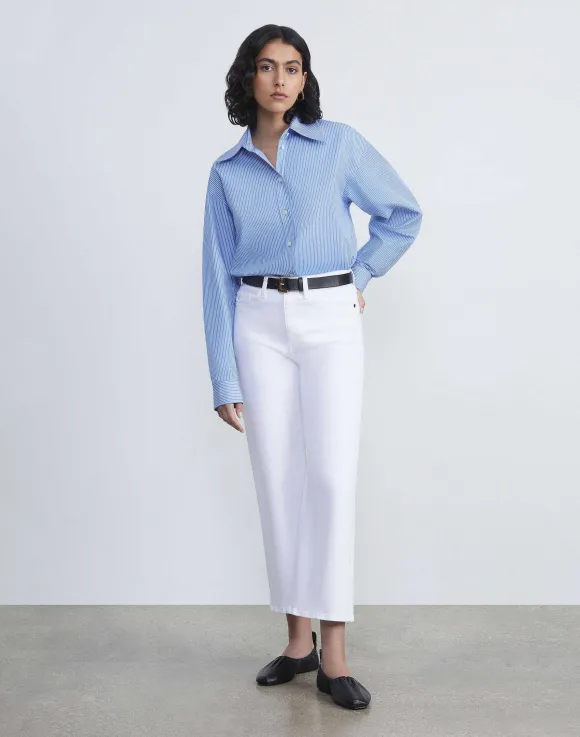 L148 Denim Wyckoff Wide-Leg Cropped Jean