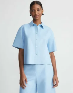 Lambskin Leather Short Sleeve Shirt