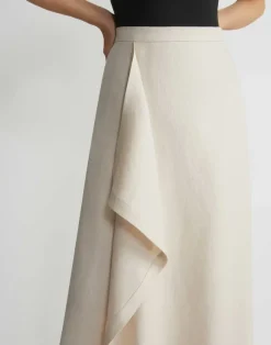 Linen Drape Front Skirt
