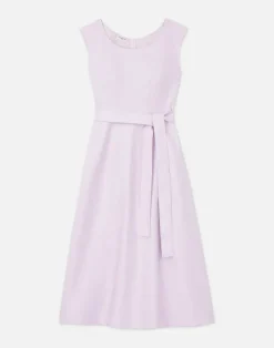 Linen Fit & Flare Midi Dress