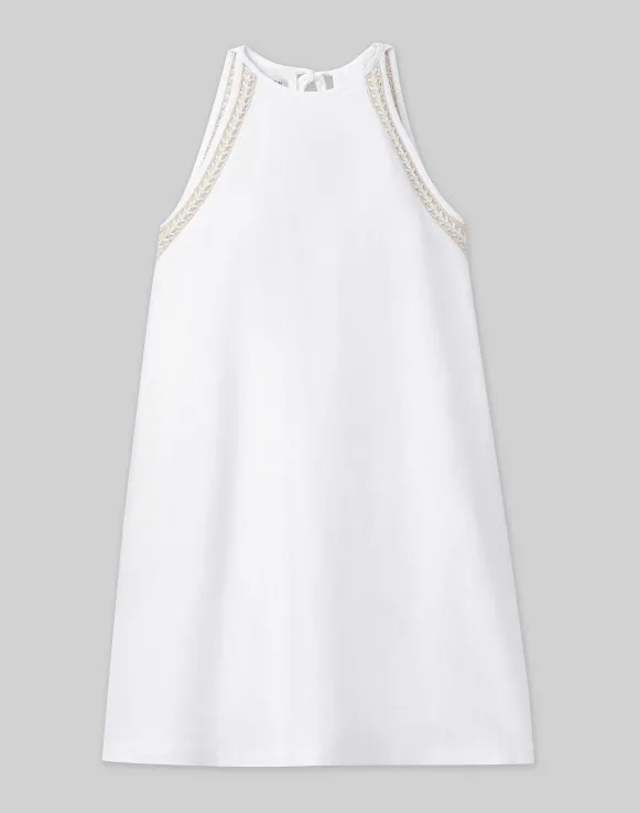 Linen Hand Crochet Swing Dress