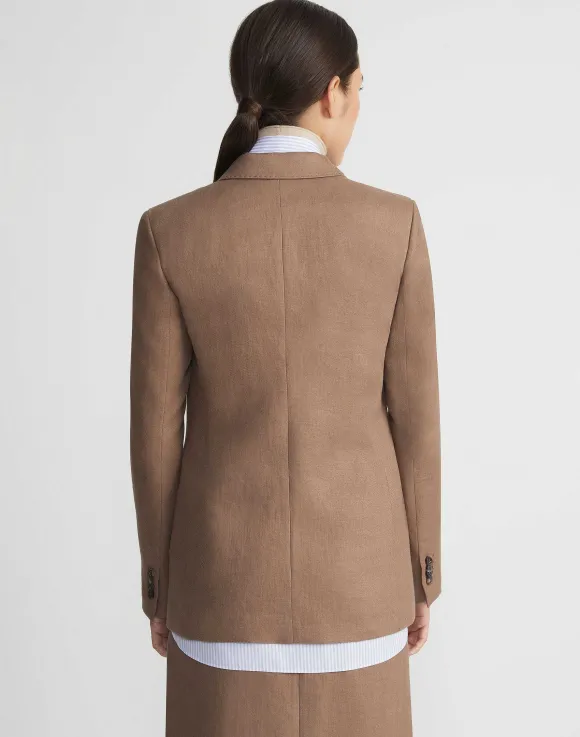 Linen Single Button Cutaway Blazer