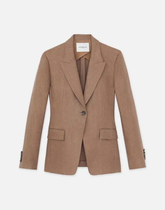 Linen Single Button Cutaway Blazer