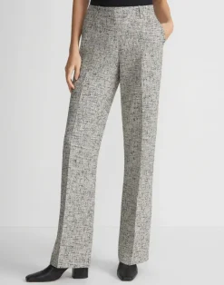 Linen-Cotton Boucl Tweed Gates Pant