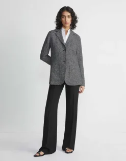 Marled Linen Basketweave Three Pocket Blazer