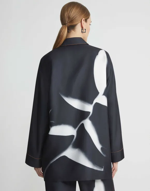 Martha Madigan X L148 Print Silk Twill Oversized Blouse