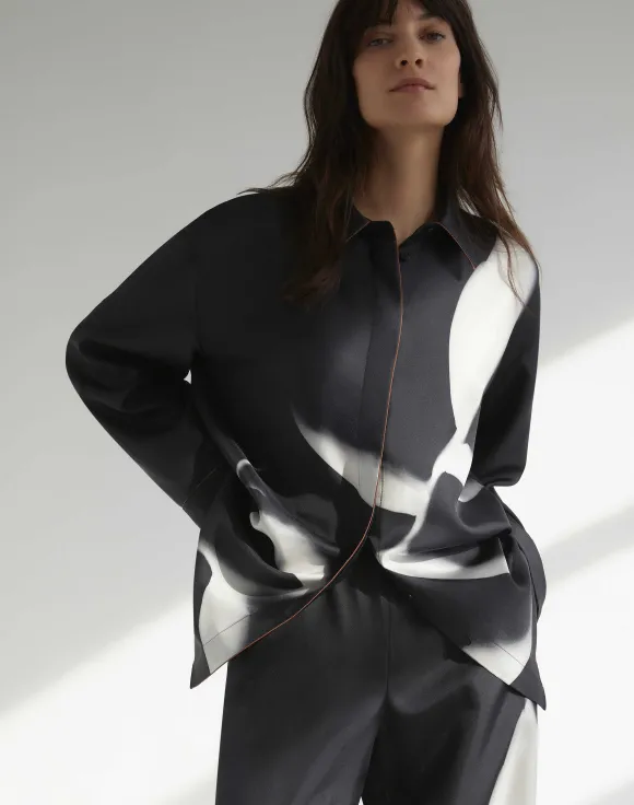 Martha Madigan X L148 Print Silk Twill Oversized Blouse