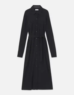 Matte Jersey Belted Shirtdress