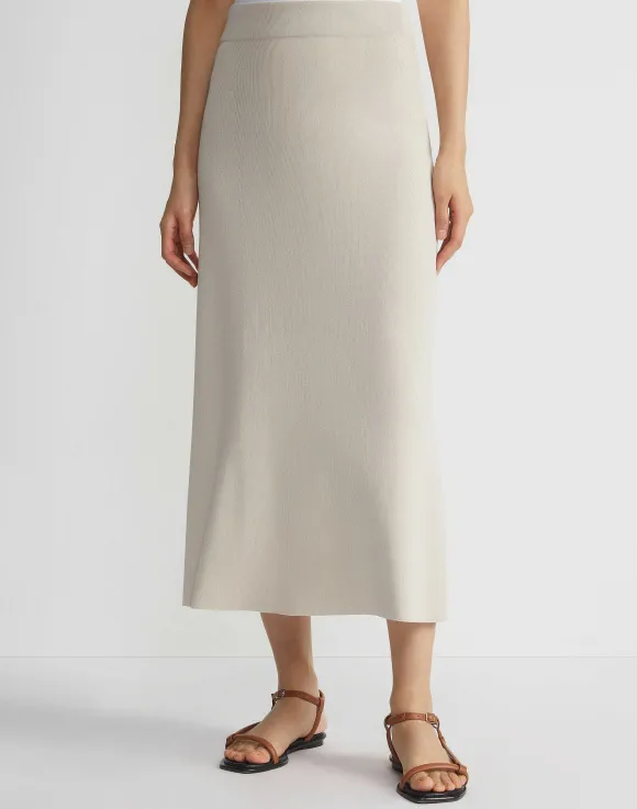 Mercerized Cotton Ribbed Skirt
