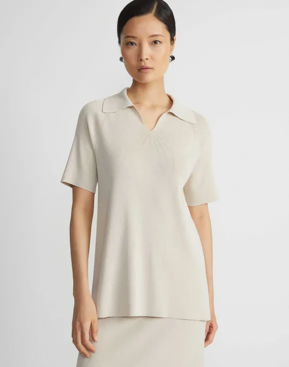 Mercerized Cotton Ribbed Polo