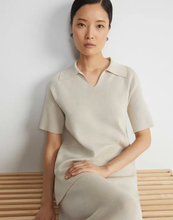 Mercerized Cotton Ribbed Polo
