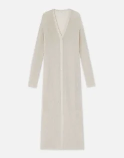 Mercerized Cotton Ribbed Duster Cardigan