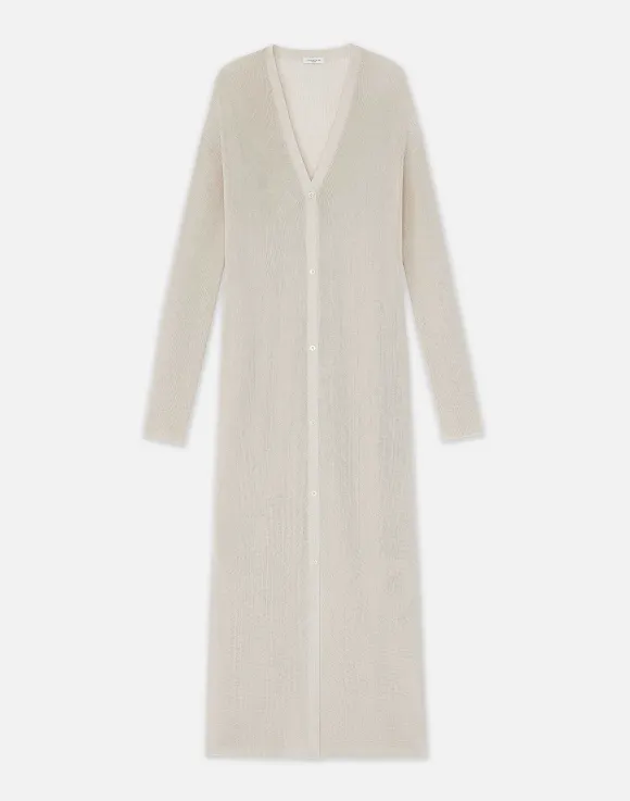 Mercerized Cotton Ribbed Duster Cardigan