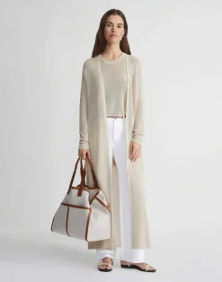 Mercerized Cotton Ribbed Duster Cardigan