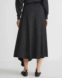 Merino Wool-Silk Sequin Knit Skirt