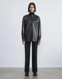 Nappa Lambskin Leather Shirt Jacket
