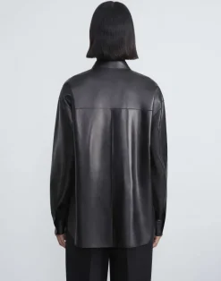 Nappa Lambskin Leather Shirt Jacket