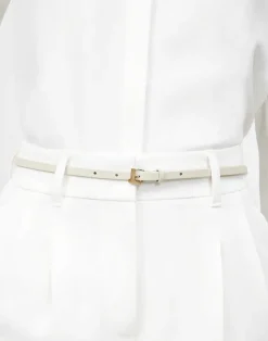 Nappa Leather L Beam Skinny Belt