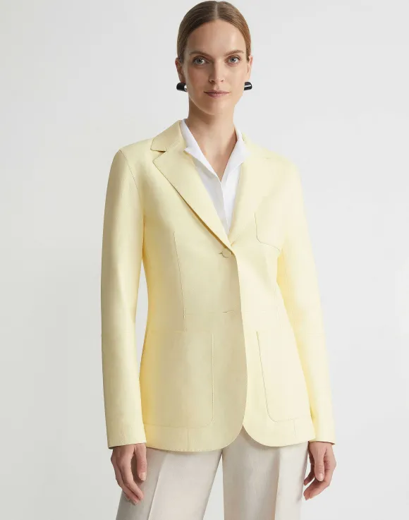 Nappa Leather Three Pocket Blazer