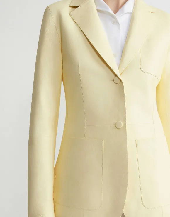 Nappa Leather Three Pocket Blazer