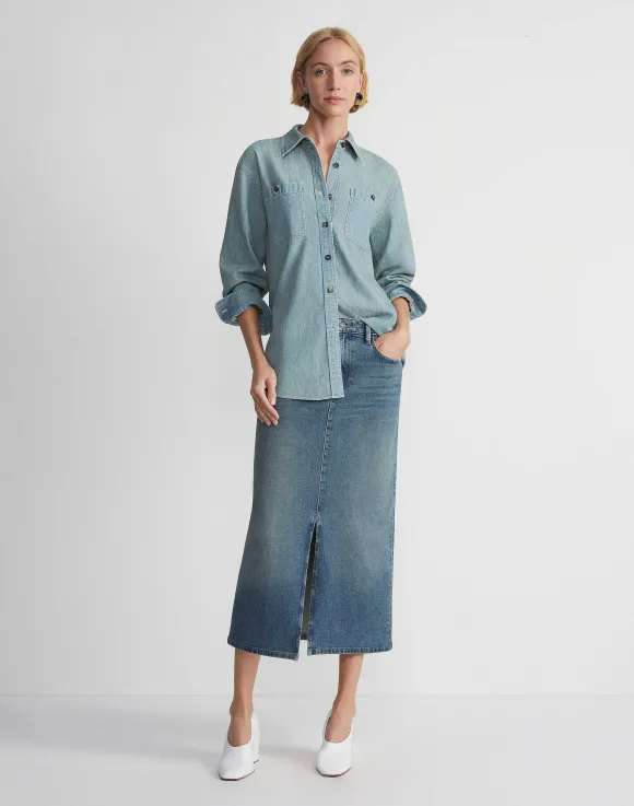 Organic Cotton Chambray Pocket Shirt