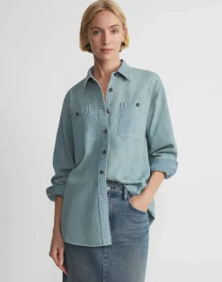 Organic Cotton Chambray Pocket Shirt