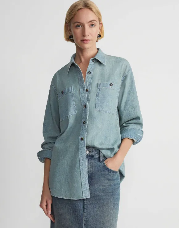Organic Cotton Chambray Pocket Shirt