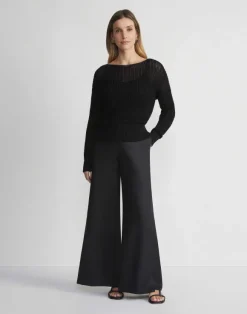 Organic Cotton Open Knit Bateau Sweater