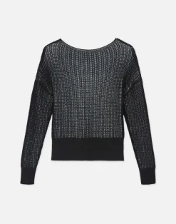Organic Cotton Open Knit Bateau Sweater