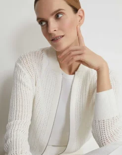 Organic Cotton Open Knit Zip Cardigan