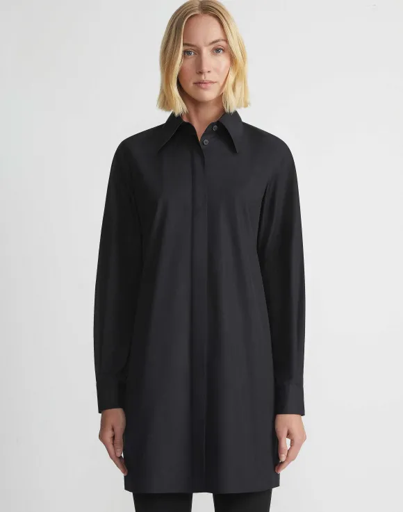 Organic Cotton Poplin Side Button Shirt