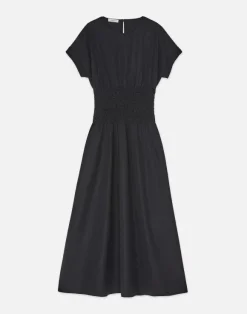 Organic Cotton Poplin Smocked Waist Dress