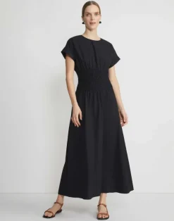 Organic Cotton Poplin Smocked Waist Dress
