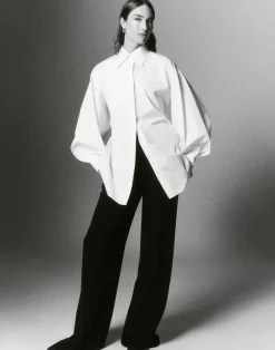 Organic Cotton Poplin Tie Back Oversized Shirt