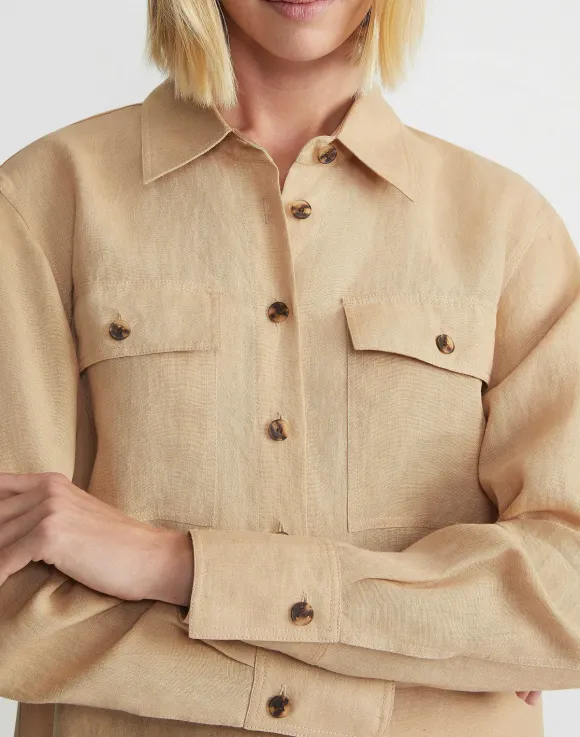 Organic Linen Shirt Jacket