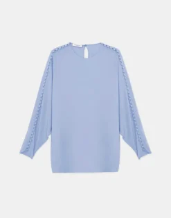 Organic Silk Georgette Button Sleeve Blouse