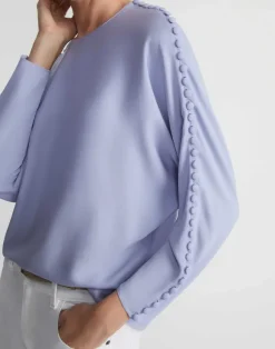 Organic Silk Georgette Button Sleeve Blouse