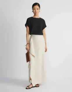 Organic Silk Georgette Cuffed T-Shirt Blouse